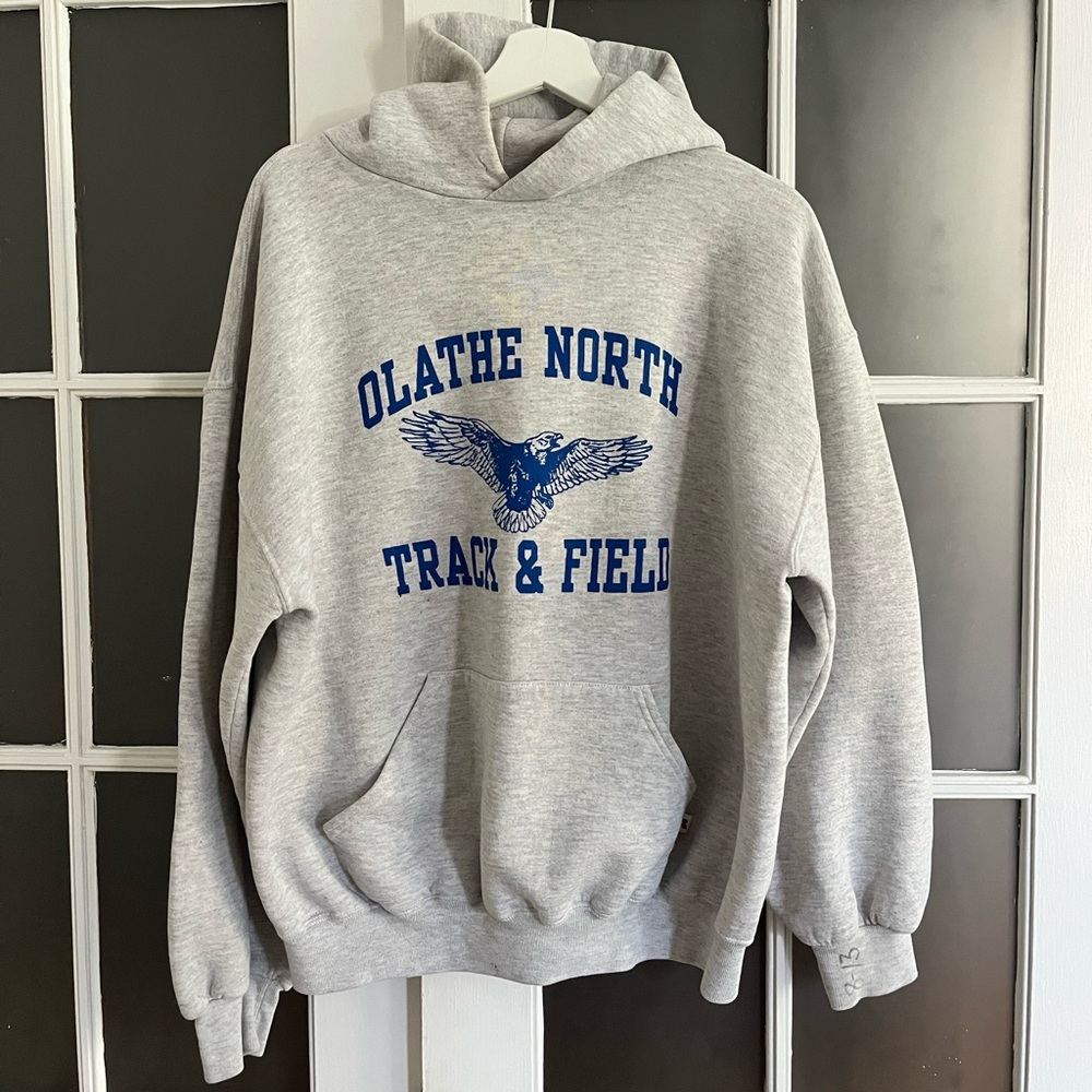 Olathe North Track & Field Russell Athletic Grey Fleece Hoodie